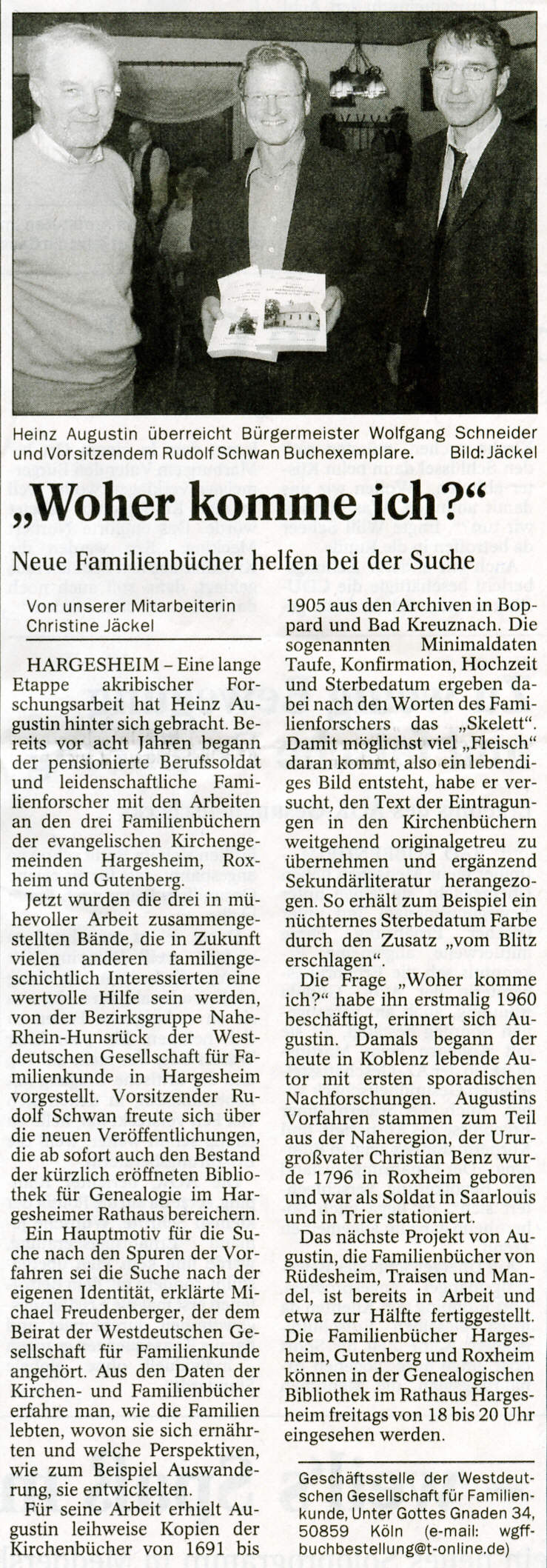 Die Ev. FB Gutenberg, Hargesheim und Roxheim im Spiegel der Presse